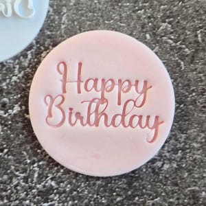 Happy Birthday Embosser Cookie Stamp for Fondant Icing Cupcake Cake Cookie Topper | Birthday Party Cookie Cutter