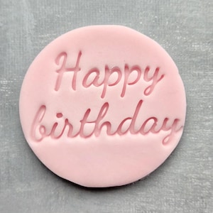 Happy Birthday Embosser Cookie Stamp for Fondant Icing Cupcake Cake Cookie Topper | Birthday Party Cookie Cutter