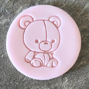 Teddy Bear Cookie Stamp for Fondant – Baby Shower Cookie Embosser – Cute Bear Fondant Stamp – Biscuit Stamp for Baby Theme