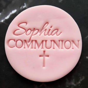 Custom Name Fondant Embosser for Christening | Holy Communion Cookie Decorating Stamp