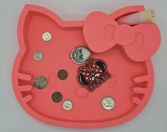 Bandeja de valet inspirada en Hello Kitty: un bonito organizador para llaves, joyas, cartera y bálsamo labial. Un regalo para fans de Hello Kitty.