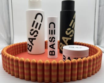 Bandeja grande con estampado 3D en degradado naranja a rojo / Organizador multiusos de 28 cm / Decoración para baño, escritorio y cocina