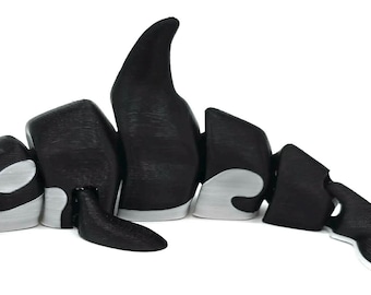 Juguete articulado de orca para la ansiedad: juguete flexible de escritorio con forma de orca, regalo sensorial para aliviar el estrés para niños y adultos.