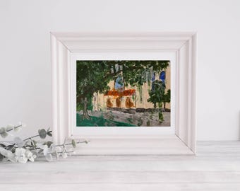 Original painting of Summerall Chapel, Unique Art for Citadel Alumni and Gift Collectors, Artsy Wedding Gift, 6x8 on Heavy Art Paper