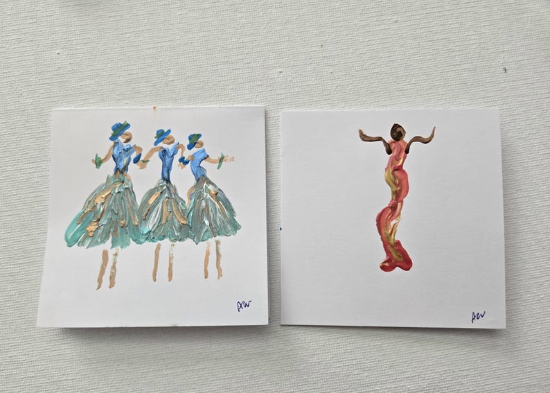 Hand Painted Gift Tags, Sets of 5 With Ribbons or Envelopes, 2x3, 2x4 ...