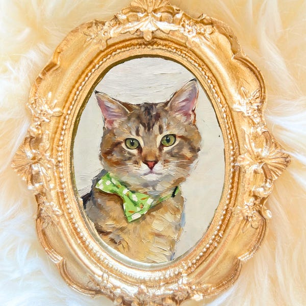 100% Handmade Acrylic Pet Painting, Dog Portrait, Cat  Custom Pet Portrait from Photo, Pet Memorial, Mini Art Christmas Gift