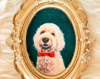 100% Handmade Acrylic Pet Painting, Dog Portrait, Cat  Custom Pet Portrait from Photo, Pet Memorial, Mini Art Christmas Gift