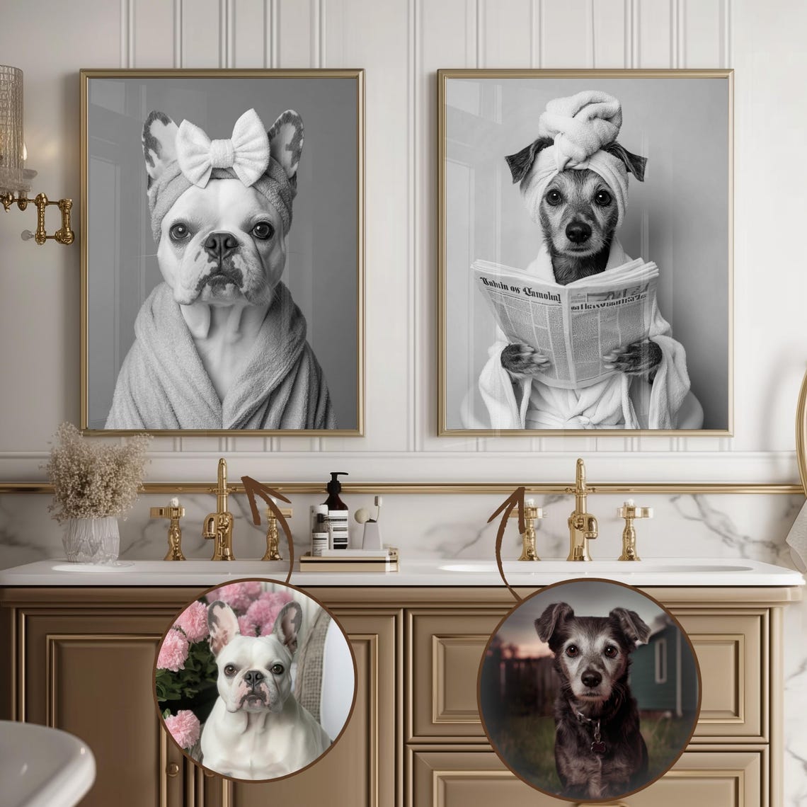Personalized Pet Bathroom Wall Art.