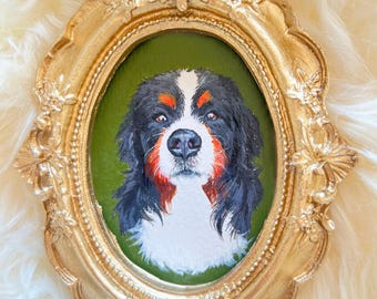 100% Handmade Acrylic Pet Painting, Dog Portrait, Cat  Custom Pet Portrait from Photo, Pet Memorial, Mini Art Christmas Gift