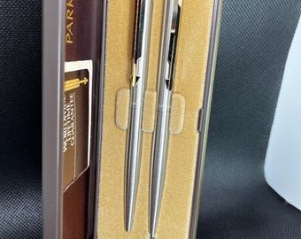 Parker pijlbalpen en -potloodset GOLD TRIM (Stainess Steel)