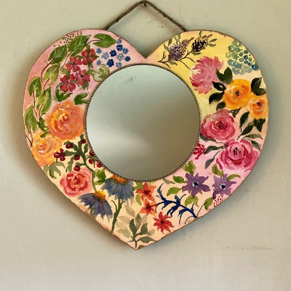 Hand Painted Mirror Etsy