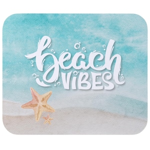 Watercolor Beach Vibes Mouse Pad Ocean Desk Mat for Women Non-Slip Rubber Base Cute Aesthetic Beach Decor for Dad Home Office Beach Decor