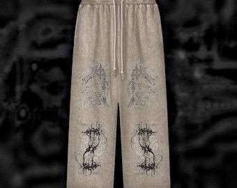 Spodnie Y2K Cybersigil Acid Wash Unisex Baggy Streetwear Gothic Rave Grunge Casual Loose Fit
