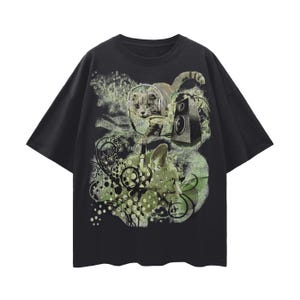 Frutiger Aero Cat Graphic T-Shirt, Y2K Music Tee image 5
