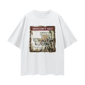 Liminal Safety Diagram Emergency Map - Weirdcore Print, Brutalist Graphic Design Loose T-Shirt