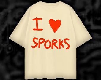 Jag älskar Sporks T-shirt | Kroniskt onlinehumor, ironisk grafisk t-shirt, Y2K-mode, memekultur