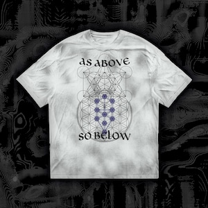 Mystic Alchemy T-Shirt – Oversized Esoteric Hermetic Tee, Dirty Wash 100% Cotton, Unisex Loose Fit, Occult Aesthetic, High-Quality Print
