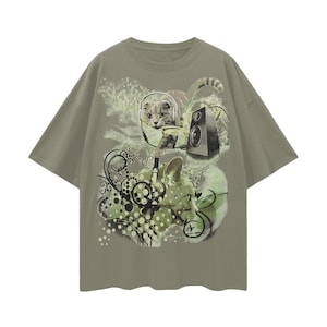 Frutiger Aero Cat Graphic T-Shirt, Y2K Music Tee image 4