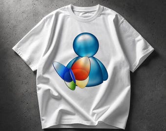 Frutiger Aero MSN Icon T-Shirt, Y2K Internetcore Oversized Graphic Tee