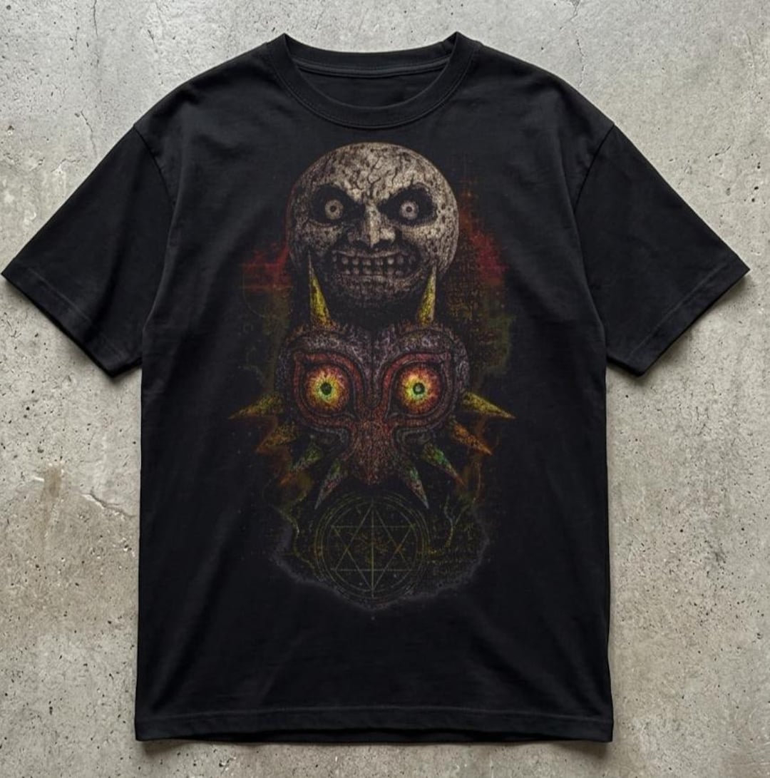 Majora's Mask Oversized T-shirt: Zelda Retro Game Tee, 100% Cotton