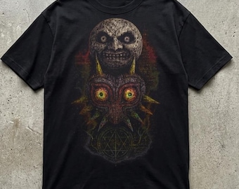 Majora's Mask Oversized T-shirt: Zelda Retro Game Tee, 100% Cotton