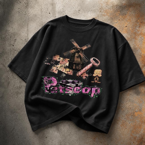 Petscop Bootleg Tee, Analog Horror Game Merch, PS1, Lost Media