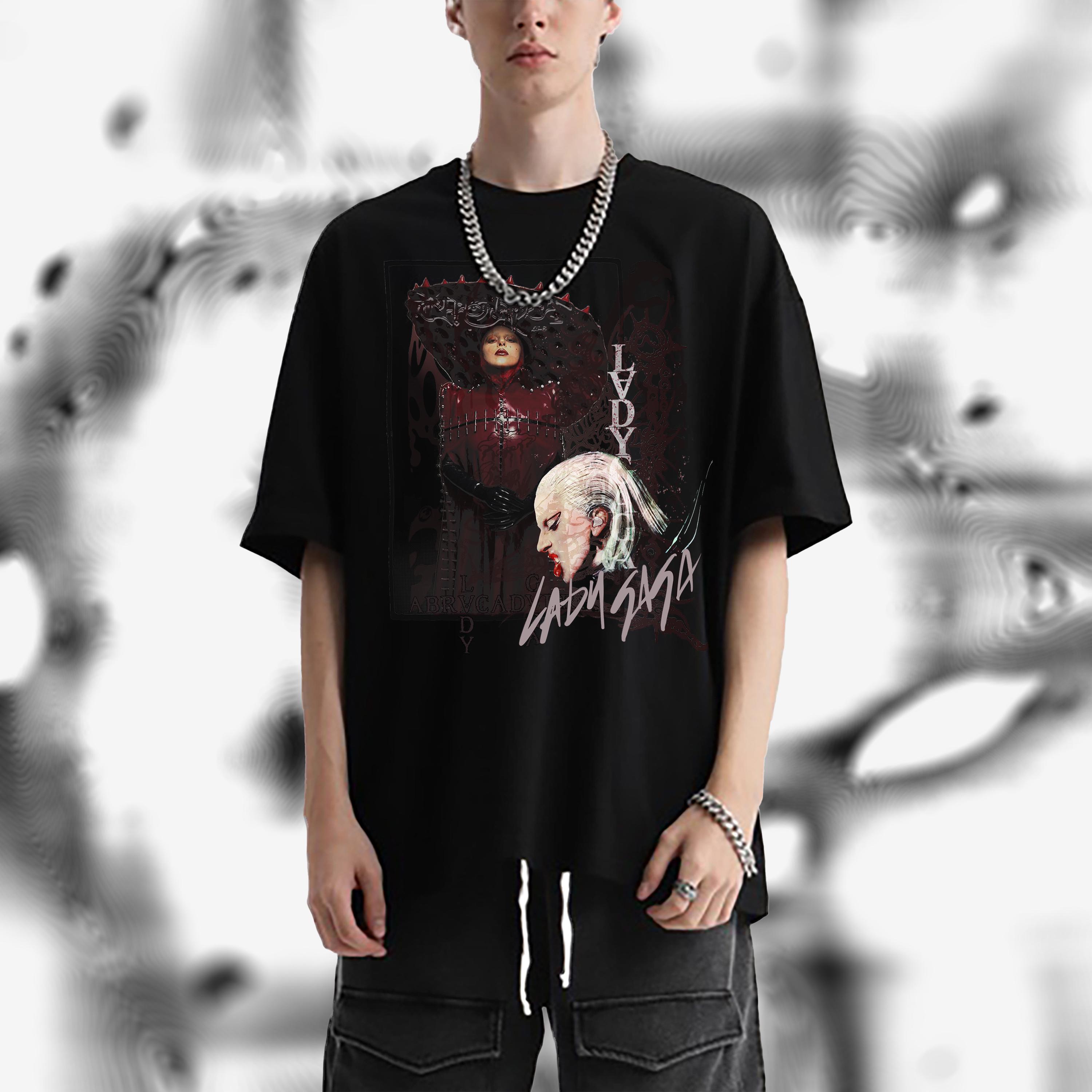 レディー・ガガ オーバーサイズ コットンTシャツ ユニセックス