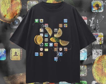 iPod Classic Icons T-Shirt – Y2K Fruit Splash, Unisex Cotton Tee