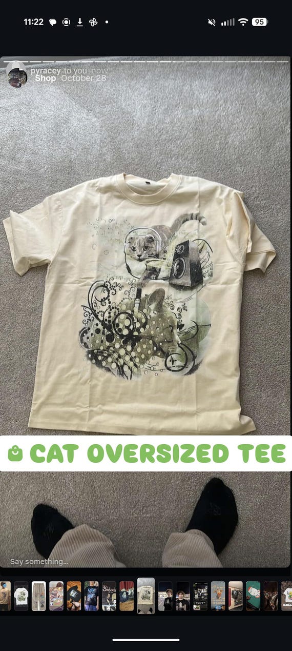 Y2K Cat Graphic T-Shirt | Frutiger Metro Cyber Tee