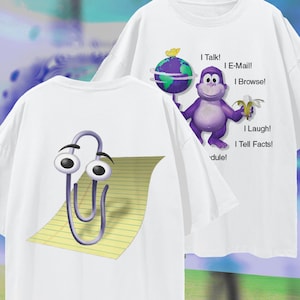 Clippy & BonziBuddy T-Shirt | Übergroße Passform 100% Baumwolle