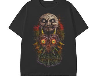 Camiseta retro del juego Zelda de Majora's Mask, 100 % algodón, unisex