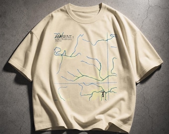 T-shirt Music for Airports : album Brian Eno Ambient, t-shirt en coton surdimensionné