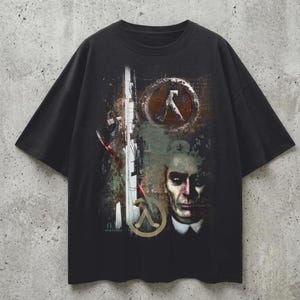Half-Life Shirt, Retro Gaming 100% Cotton Loose Drop Shoulder T-Shirt