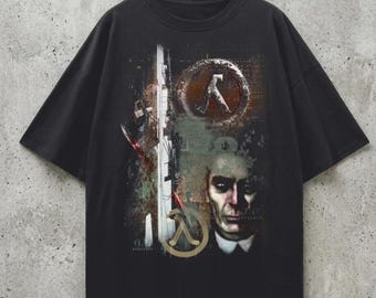Half-Life Shirt, Retro Gaming 100% Cotton Loose Drop Shoulder T-Shirt