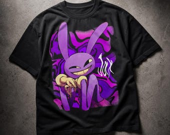 Jax TADC Cotton Loose Drop Shoulder T-Shirt, Unisex Casual Top, Glitchcore Graphic