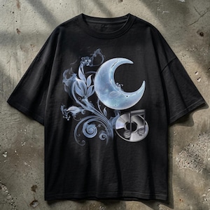 Camiseta Frutiger Aero Moon, Vaporwave Y2K de gran tamaño, nostalgia cibernética, regalo de ropa urbana retro