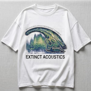 Parasaurolophus Spectrogram Tee Extinct Acoustics Unisex Oversized Science T-shirt