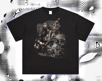 Elliott Smith Memorial Tee: Unisex Acid Wash Cotton Graphic T-Shirt