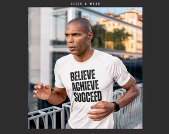Believe Achieve Succeed Tri-Blend Tee: Inspirational Unisex Top