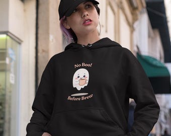 Women's Comfortable Hoodie - No Boo Before Brew