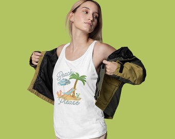Women's Beach Tank Top: Sleeveless Summer Jersey, Coastal Beachwear