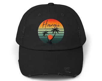 Vintage Hawaii Distressed Cap: Retro Beach Lover Hat