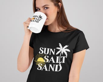 Beach Vibe Ceramic Mug: Coastal Coffee Lover Gift