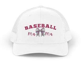 Baseball Mama Hat: Embroidered Snapback Trucker Cap