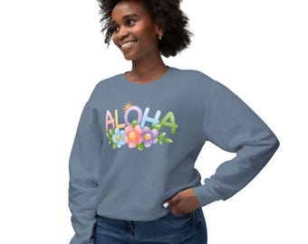 Blossom Crewneck Sweatshirt | Floral Jumper, Women's Lightweight Sweater, Spring Pullover, Flower Print Top