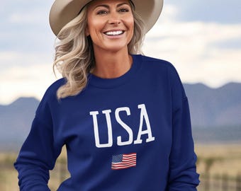 USA Flag Sweatshirt: Patriotic Crewneck Jumper, Spring Fashion