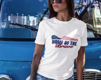 Patriotic Unisex T-Shirt | Home of the Brave Casual Freedom Lover Apparel
