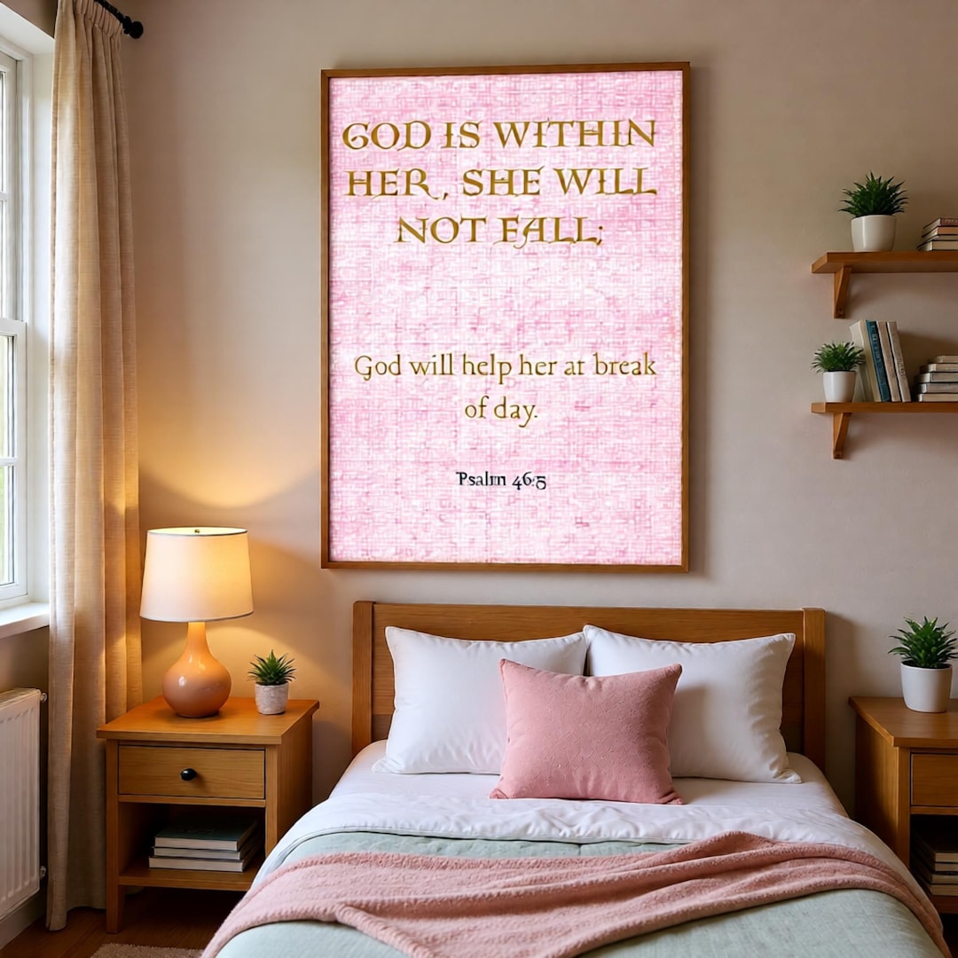 Christian Wall Art Psalm 46:5 - God is Within Her Print - Scripture ...