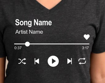 Custom Song Name Shirt | Personalized Music Lover Gift, Favorite Song Tee, Artist Name Birthday Anniversary Gift for Him Her Music Fan Tees