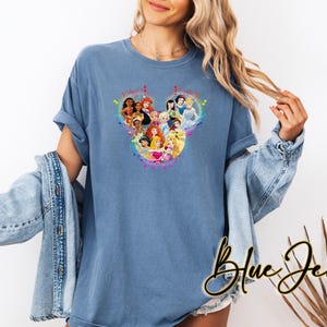 All Disney Princesses Tee Mickey Head Shirt, Comfort Colors Tee, Disney Trip Shirt, Mickey Mouse Shirt, Anna Shirt, Elsa Tshirt image 3